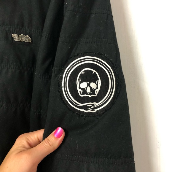 Quicksilver Mens Black Quilted Fleece Lined Jacket - Picture 8 of 12